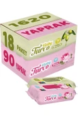 Baby Turco Islak Havlu Mendil 90 Yaprak Karma 18 Li Set (gül/zeytinyağı) 1620 Yaprak - 1