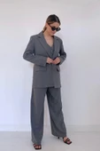 Gri Çizgili Ceket & Yelek Ve Pantolon Takım - 3