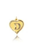 0.25 Gram 14 Ayar D Harfi Kalp Kolye Ucu - 1