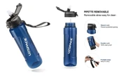 Vagonlife Uzspace Pipetli Büyük Boy Tritan Su Matarası 1000ml Mavi - 1