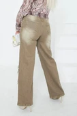 Kadın Yüksel Bel Püskül Detaylı Palazzo Jean Kot Pantolon - 4
