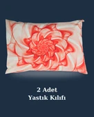 Kırmızı Spiral Gül Tablo Desen Yastık Kılıfı | 2 Adet | 50 x 70 - 4
