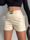 Tokalı deri şort - 1