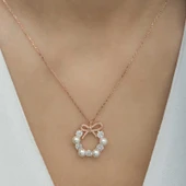 925 Ayar Gümüş İnci Kurdele Kadın Gümüş Kolye thumbnail 8