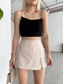 Tek yırtmajlı şort etek - 1