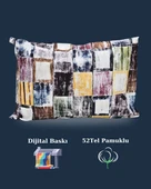 Patchwork Dijital Suluboya Desenli Yastık Kılıfı | 2 Adet | 50 x 70 - 6