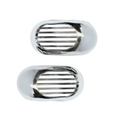 Krom Yan Sinyal Çerçevesi Kafesli Izgaralı Kapak 10x5cm 2 Parça - 1