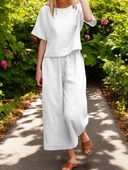 Keten Beli Lastikli İkili Kadın Takım Alt Üst - 1