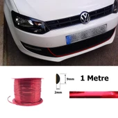 Yapışkanlı Nikelaj Şerit Bant Çıta 9mm 1 Metre Parlak Kırmızı - 1