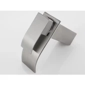 LAVABO BATARYASI INOX ŞELALE KARE GÖVDE EĞİMLİ HAVZA BANYO ARMATÜR ÇİFT GİRİŞ MUSLUK LÜKS MAT GRİ - 3