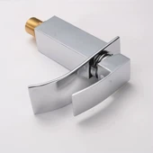 LAVABO BATARYASI KROM ŞELALE KARE GÖVDE EĞİMLİ HAVZA BANYO ARMATÜR ÇİFT GİRİŞ MUSLUK LÜKS ERGONAMİK - 4