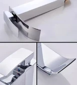 LAVABO BATARYASI KROM ŞELALE KARE GÖVDE EĞİMLİ HAVZA BANYO ARMATÜR ÇİFT GİRİŞ MUSLUK LÜKS ERGONAMİK - 7