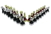 Satranç Taşı Zamak Polyester Bordo Siyah - 4