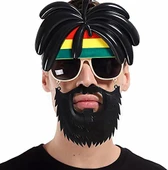 Rasta Peruklu Rasta Sakallı Bıyıklı Parti Gözlüğü 27x18 cm - 1