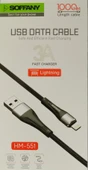Soffany hm 551 USB data kablo 3A hızlı şarj kablosu - 1