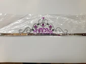 Gümüş Renk Prenses Yazılı Parti Tacı 60 cm thumbnail 4