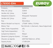 LUTİAN 5.5 kW Marşlı Benzinli Jeneratör Monofoze 220 Volt (LT6500EN-4) thumbnail 2