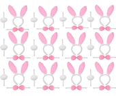 Pembe Tavşan Kostüm Seti – Taç Ponpon Kuyruk 12 li Paket - 1