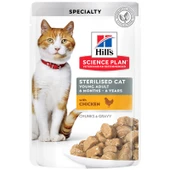 Hills Kısırlaştırılmış Tavuklu Kedi Konserve 85GR 12ADET Gravy Tavuklu Kısır Kedi Yaş Mama - 2