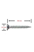 Sunta Vidası 3,5x50 Mm Çinko (500 Adet) - 1