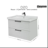 Creavit D20 2 Çekmeceli Lavabo Dolabı Beyaz - 1