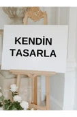 Lion Baskı ve Organizasyon  Düğün Temalı Karşılama Panosu kendin taasarla 50x70 cm - 1