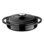 Lava Döküm Çok Amaçlı Yayvan Tencere Döküm Demir Kapak Heritage Serisi Çap(Ø)28cm.  Siyah thumbnail 1