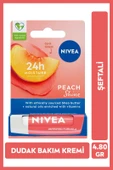 NIVEA Şeftali Dudak Bakım Kremi ve Parlatıcısı 4.8gr, Nemlendirici, Şeftali Aroması, Işıltılı Mercan Renk thumbnail 1