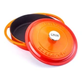 Lava Döküm Çok Amaçlı Yayvan Tencere Döküm Demir Kapak Heritage Serisi Çap(Ø)28cm.  Turuncu thumbnail 2