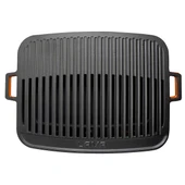 Lava Döküm Dikdörtgen Mangal Izgara Set Döküm Demir Yekpare Çift Kulplu Ölçü 36x45cm. Turuncu - 3