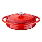 Lava Döküm Çok Amaçlı Yayvan Tencere Döküm Demir Kapak Heritage Serisi Çap(Ø)28cm.  Kırmızı thumbnail 1