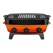 Lava Döküm Dikdörtgen Mangal Izgara Set Döküm Demir Yekpare Çift Kulplu Ölçü 36x45cm. Turuncu - 4