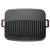 Lava Döküm Dikdörtgen Mangal Izgara Set Döküm Demir Yekpare Çift Kulplu Ölçü 36x45cm. Kırmızı - 3