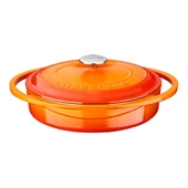 Lava Döküm Çok Amaçlı Yayvan Tencere Döküm Demir Kapak Heritage Serisi Çap(Ø)28cm.  Turuncu thumbnail 1