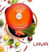 Lava Döküm Çok Amaçlı Yayvan Tencere Döküm Demir Kapak Heritage Serisi Çap(Ø)28cm.  Turuncu thumbnail 6