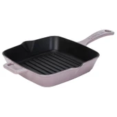 Lava Döküm Kare Izgara Tava Döküm Demir Yekpare Saplı Ölçü 20x20cm.  Mor thumbnail 3