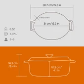 Lava Döküm Oval Tencere. Trendy Serisi Ölçü 25x31cm.  Turuncu thumbnail 5