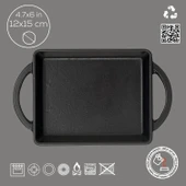 Lava Döküm Dikdörtgen Sahan Döküm Demir Yekpare Çift Kulplu Ölçü 12x15cm. - 4