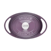 Lava Döküm Oval Tencere Döküm Demir Kapak Heritage Serisi Ölçü 22x28cm.  Mor thumbnail 2