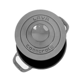 Lava Döküm Yuvarlak Tencere Döküm Demir Kapak Experience Majolik Serisi Çap(Ø)23cm  Gri thumbnail 3