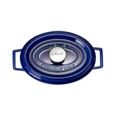 Lava Döküm Oval Tencere Döküm Demir Yekpare Kulplu Premium Serisi Ölçü 21x27cm.  Mavi thumbnail 4