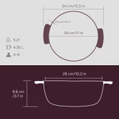 Lava Anatolia Selçuklu Güveci Çap (Ø)26 cm.  Mor thumbnail 6