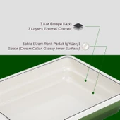 Lava Döküm Dikdörtgen 1/2 Gastronomi Küvet Ölçü 26x33cm.  Yeşil thumbnail 6