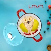 Lava Döküm Mini Wok Yekpare Kulplu Cam Kapaklı Edition Serisi Çap(Ø)16cm.  Kırmızı thumbnail 8