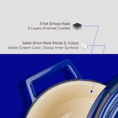 Lava Döküm Oval Tencere. Edition Serisi Ölçü 21x27cm.  Mavi thumbnail 6