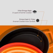 Lava Döküm Oval Tencere. Trendy Serisi Ölçü 21x27cm.  Turuncu thumbnail 6