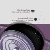 Lava Döküm Oval Tencere. Trendy Serisi Ölçü 21x25cm.  Mor thumbnail 6