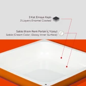 Lava Döküm Dikdörtgen 2/3 Gastronomi Küvet Ölçü 35x32cm.  Turuncu thumbnail 7