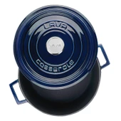 Lava Döküm Çok Amaçlı Yayvan Tencere Döküm Demir Yekpare Kulplu Premium Serisi Çap(Ø)28cm.  Mavi - 2