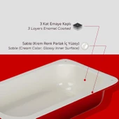 Lava Döküm Dikdörtgen 1/3 Gastronomi Küvet Ölçü 32x17cm. Kırmızı - 6